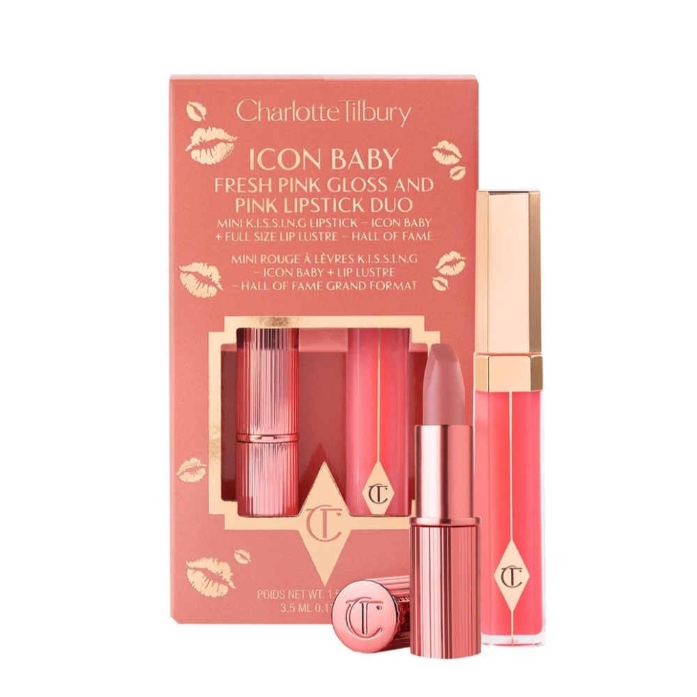 Charlotte Tilbury Icon Baby Fresh Pink Lipstick & Gloss Set
